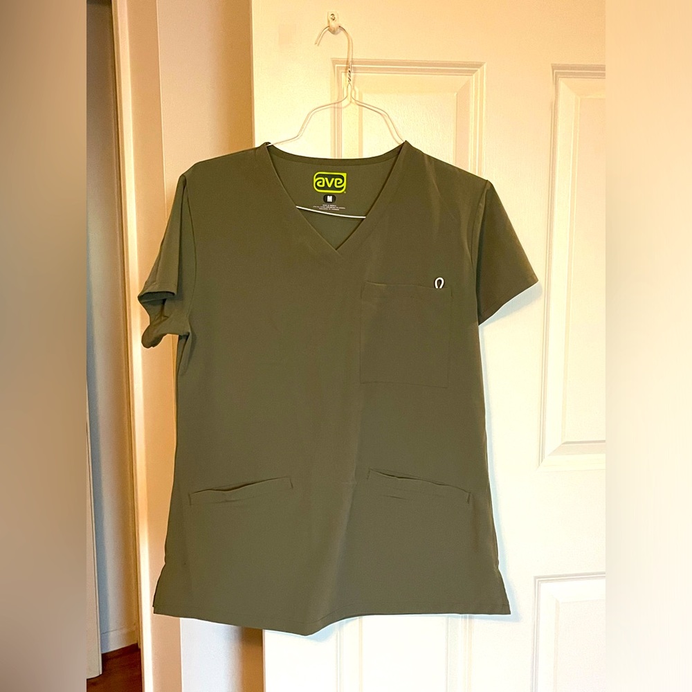Olive Green AVE Berkeley Scrub Top - NWOT
